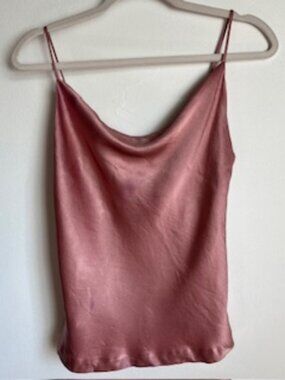 REISS Italian Fabric Lined Rusty Rose Cowl Neck Camisole Top Women's 4